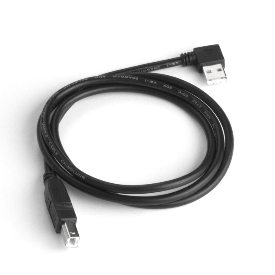 USB 2.0 Kabel AB, Stecker A abgewinkelt RECHTS, 1m