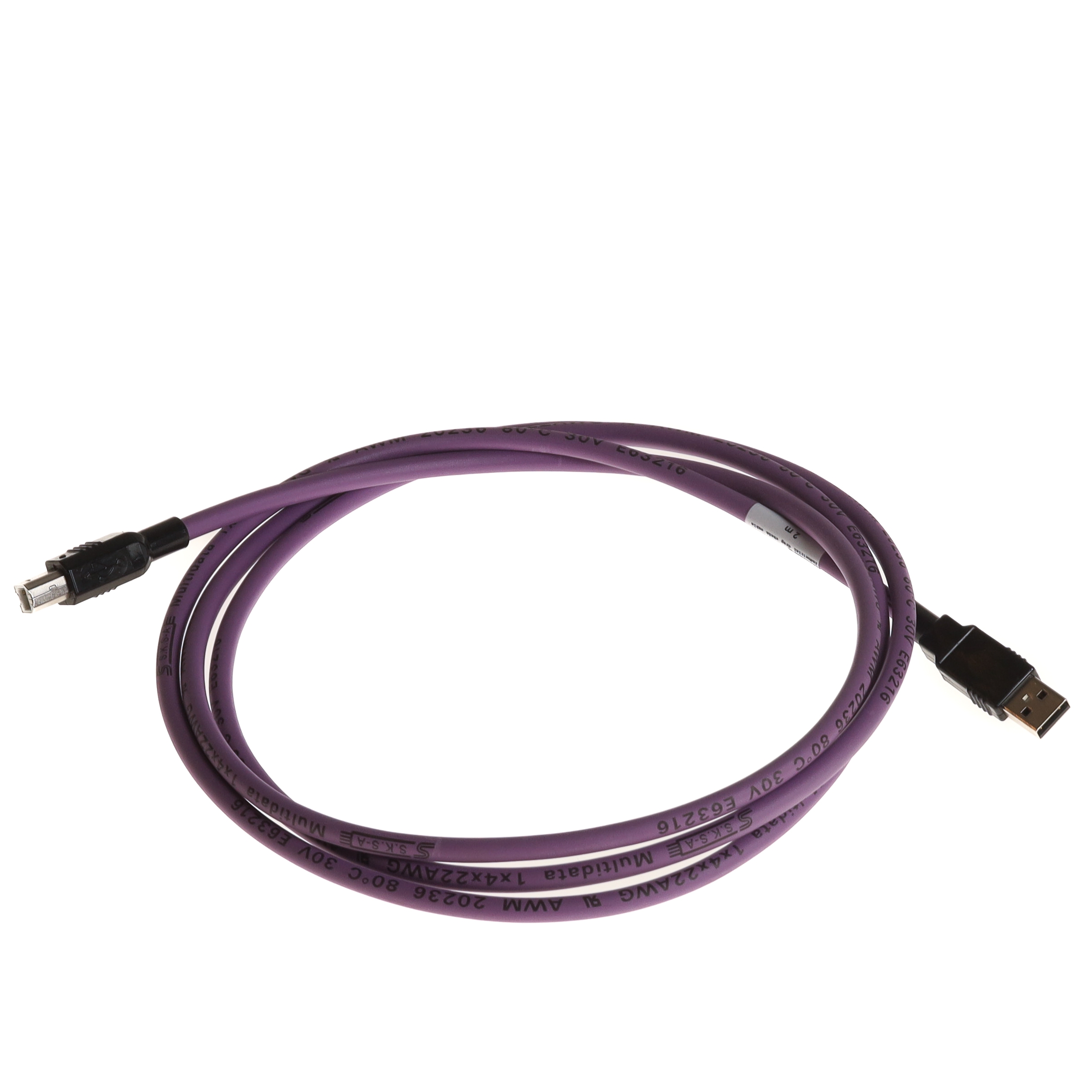 USB 2.0 Kabel PUR für Industrie u. Schleppkette, Typ A auf B, 2m