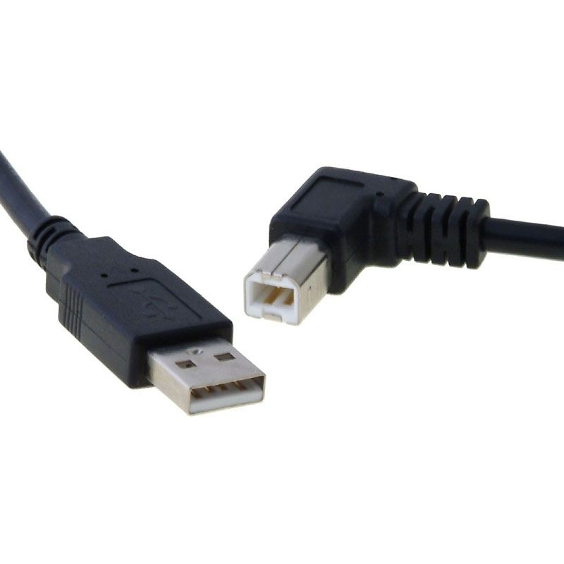 USB 2.0 Kabel Stecker B abgewinkelt LINKS 30cm