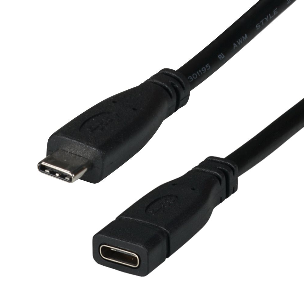 USB-Verlängerungskabel Type-C™ Stecker-Buchse, 10Gbps, 3A, 1m
