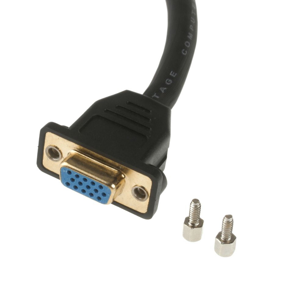 Montagebuchse VGA für Einbau 2x HD-DSub-15 Buchse GOLD mit Kabel 20cm Montagebuchse VGA für Einbau 2x HD-DSub-15 Buchse GOLD mit Kabel 20cm