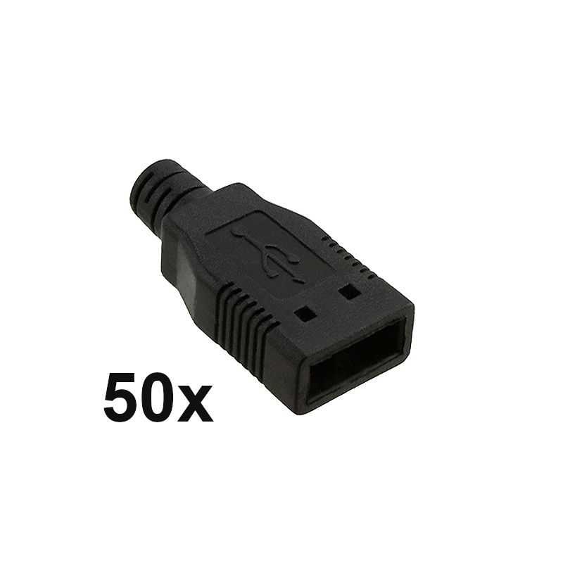 Haube für USB-A-Stecker männlich SCHWARZ, VPE 50 Stück