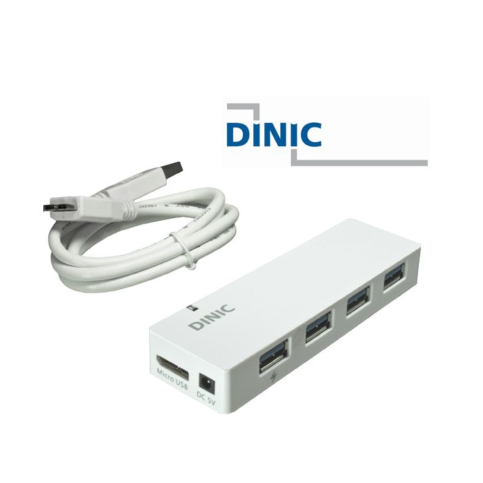 4 Port USB 3.0 HUB weiss von DINIC