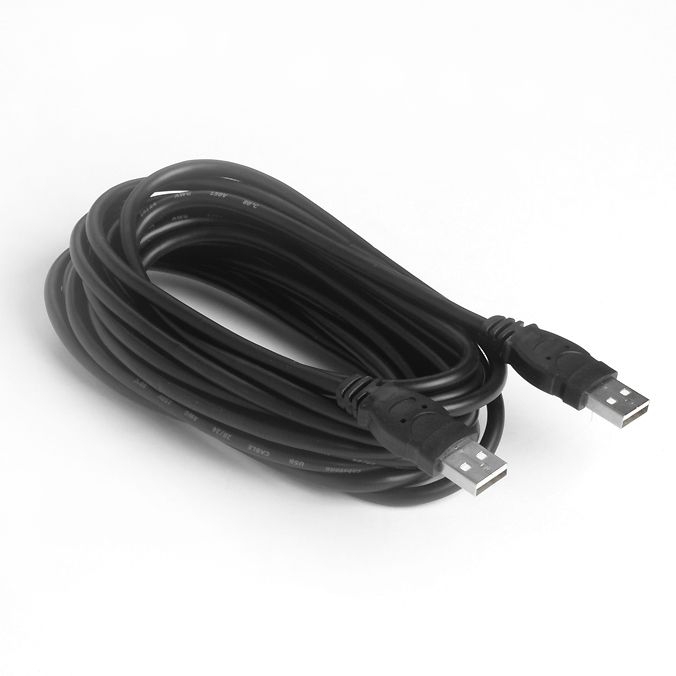 USB 2.0 Spezialkabel mit 2x A Stecker 5m schwarz