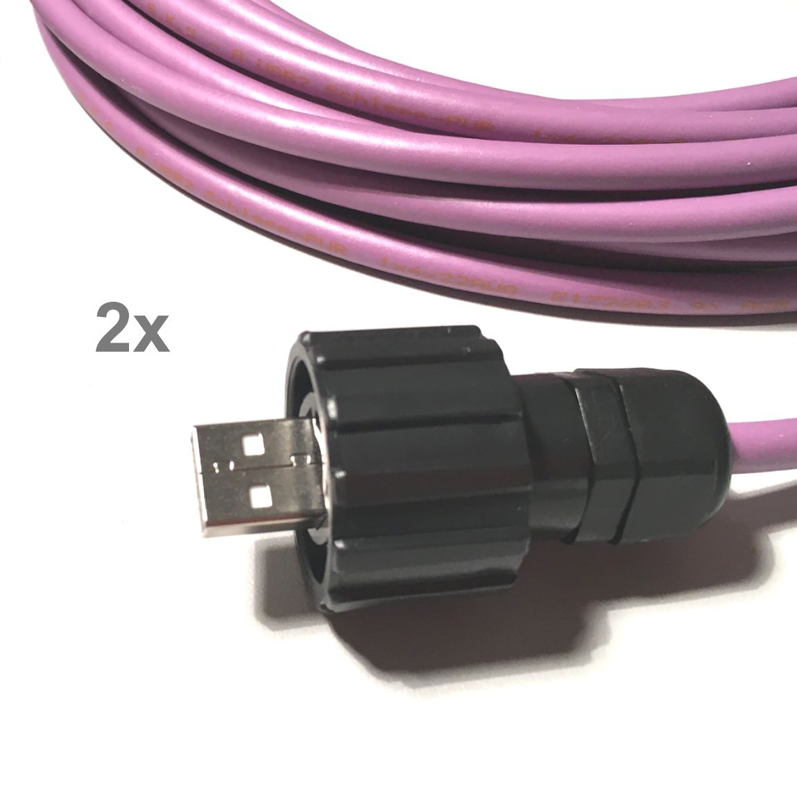 USB 2.0 Kabel PUR für Industrie u. Schleppkette, 2x CONEC A IP67, 5m, NUR AUFTRAGSFERTIGUNG