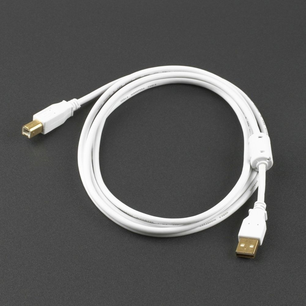 USB 2.0 Kabel PREMIUM mit Ferritkern UL weiss 2m