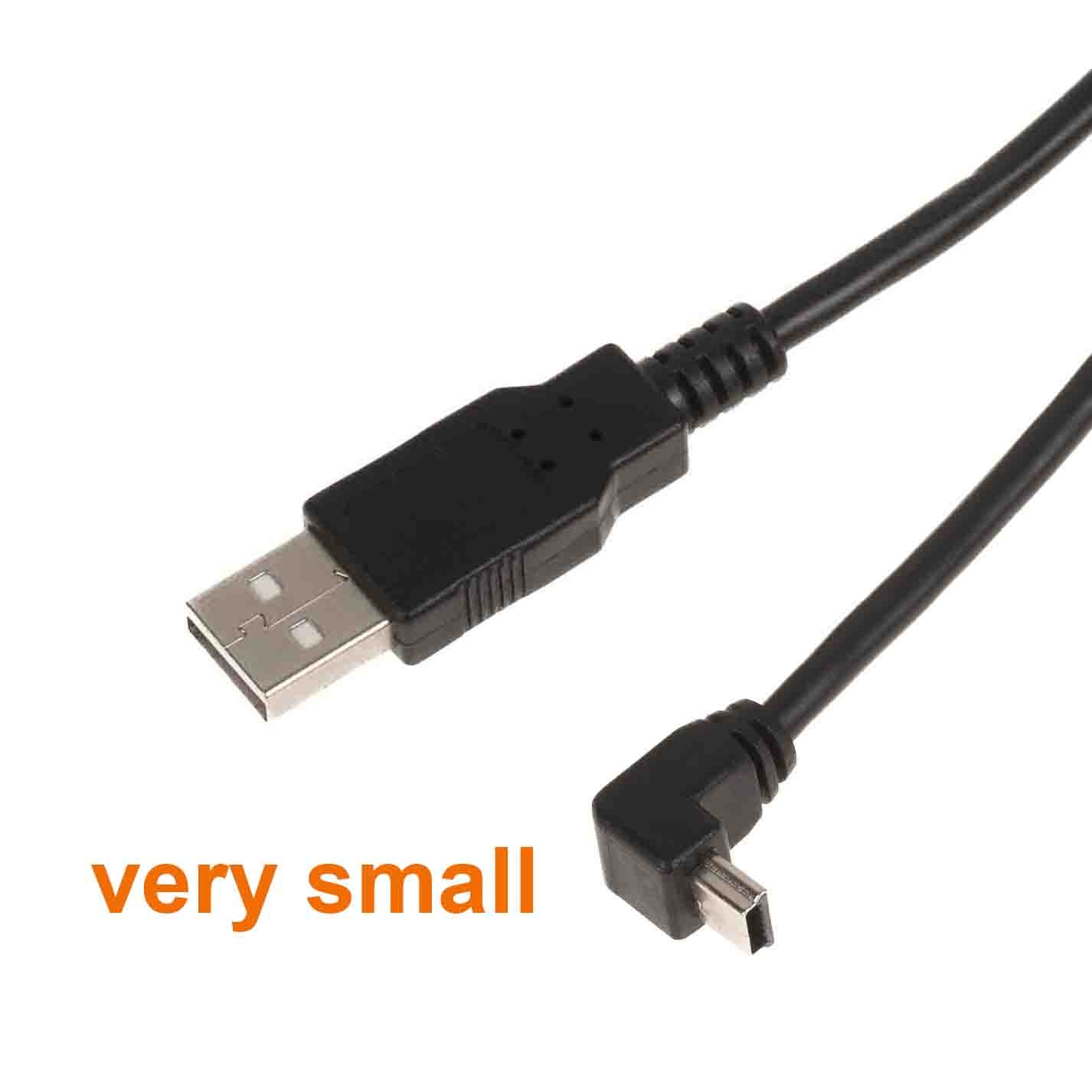 USB 2.0 Kabel, Stecker A auf Mini-B WINKEL NACH UNTEN, kleine Bauform, 180cm