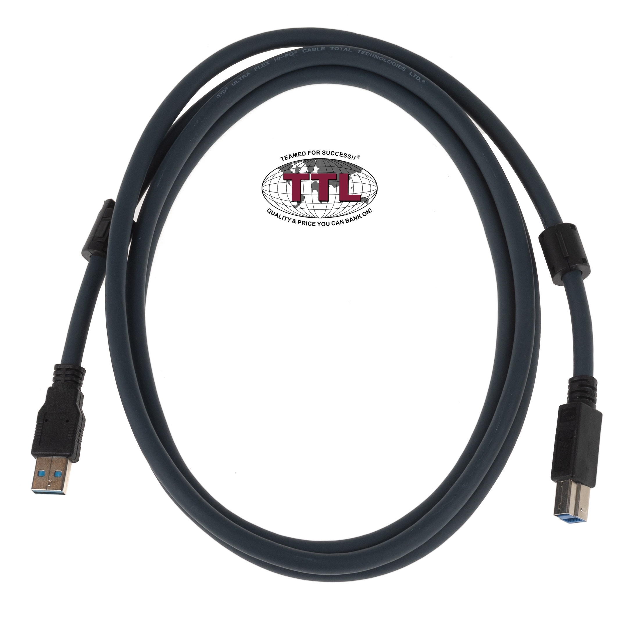 USB 3.0 hochflexibles Industriekabel Qualität PREMIUM+ mit 2 Ferritkernen 2m