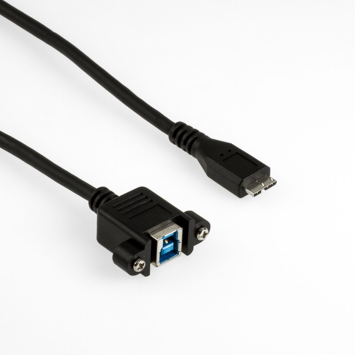 USB 3.0 Montagekabel B-Buchse anschraubbar an Micro-B-Stecker 50cm
