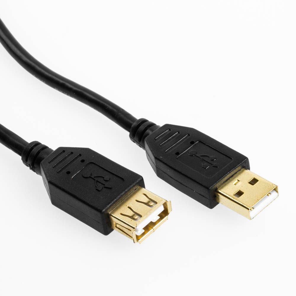 Kurze USB 2.0 Verlängerung Kabel Am Aw 50cm SCHWARZ