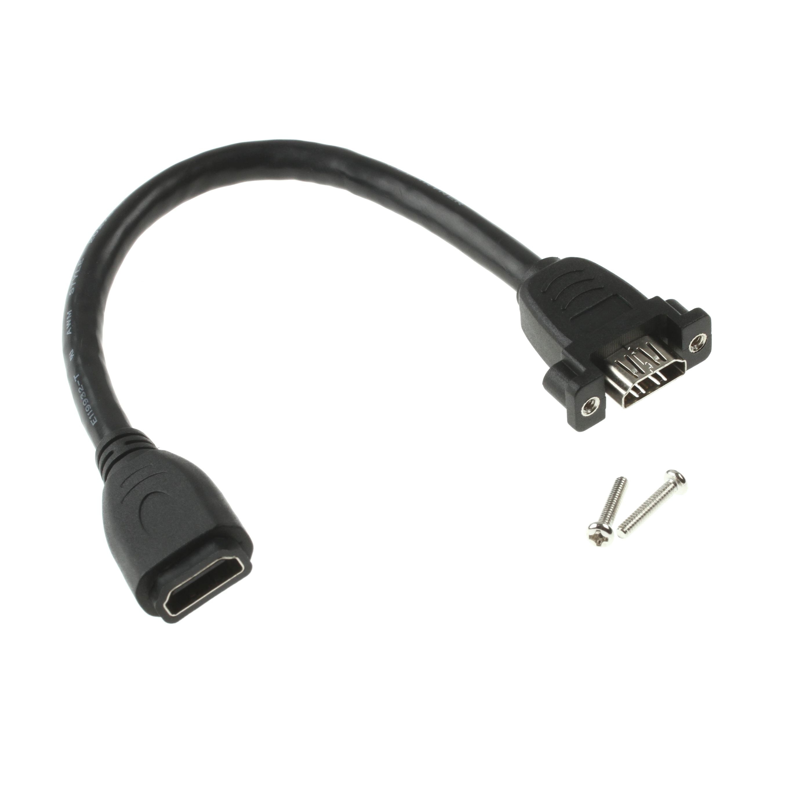 Montagebuchse HDMI für Einbau 2x HDMI A Buchse mit Kabel 20cm