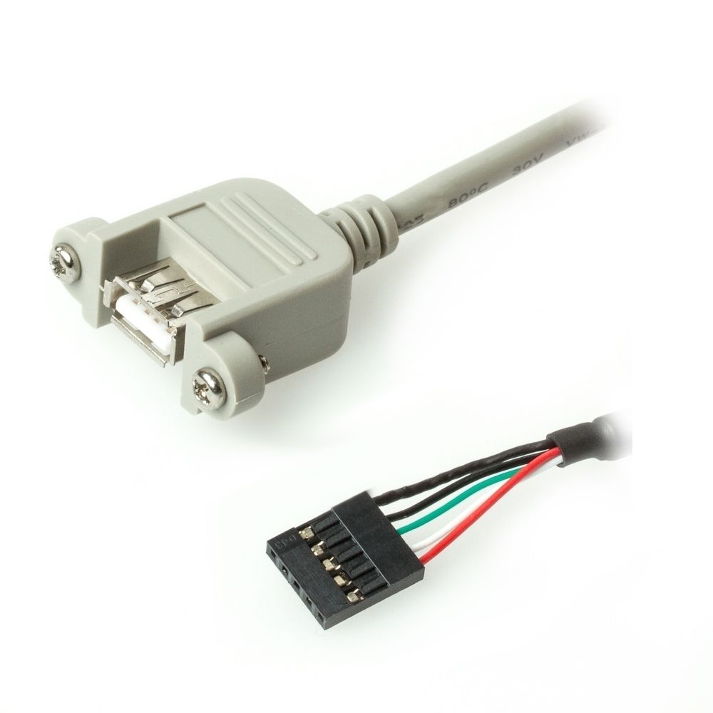 USB 2.0 A Buchse anschraubbar an 5-Pol Boardstecker, Kabel 50cm
