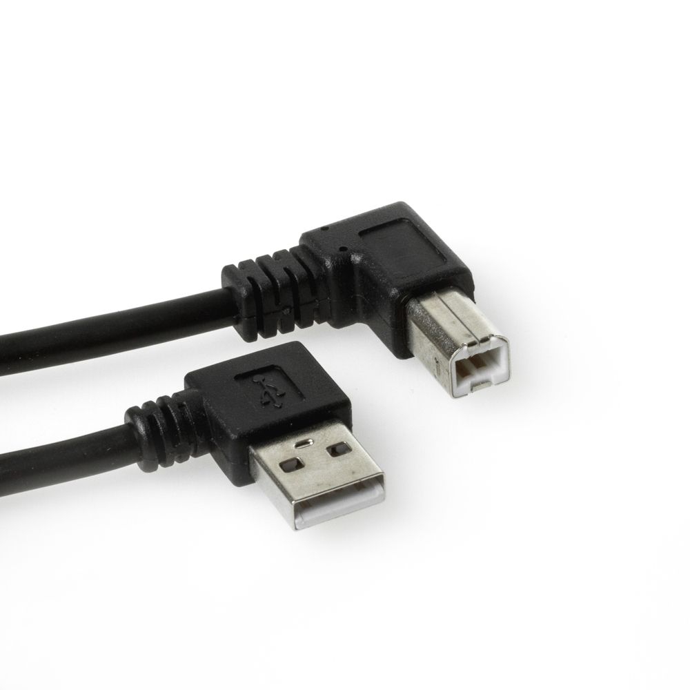 USB 2.0 Kabel AB, Stecker A RECHTS gewinkelt, B RECHTS gewinkelt, 50cm