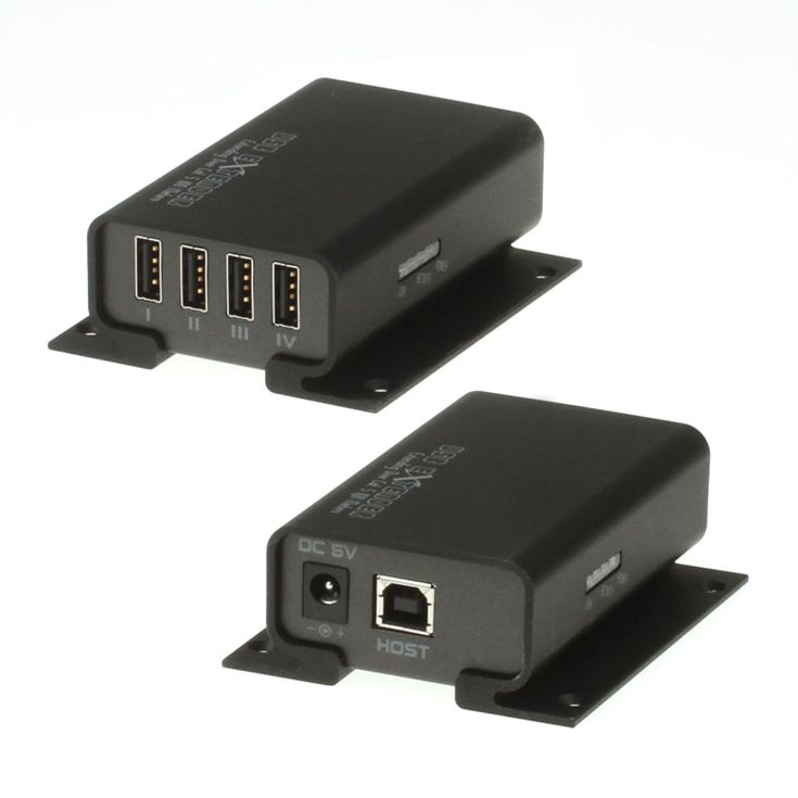 4 Port USB 2.0 Cat.5/6 Extender bis 100 Meter