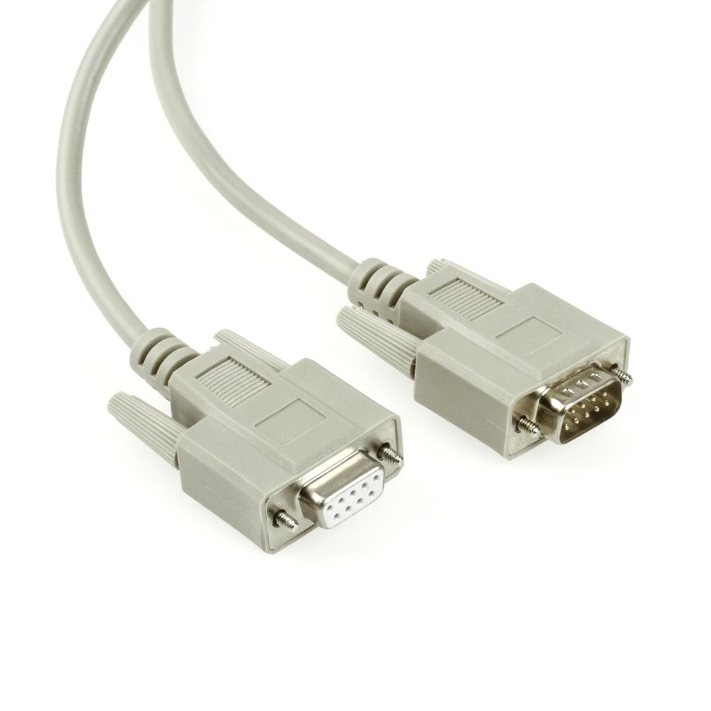 Serielles Kabel DSub-9-Stecker an DSub-9-Buchse, 2m, z.B. für RS232