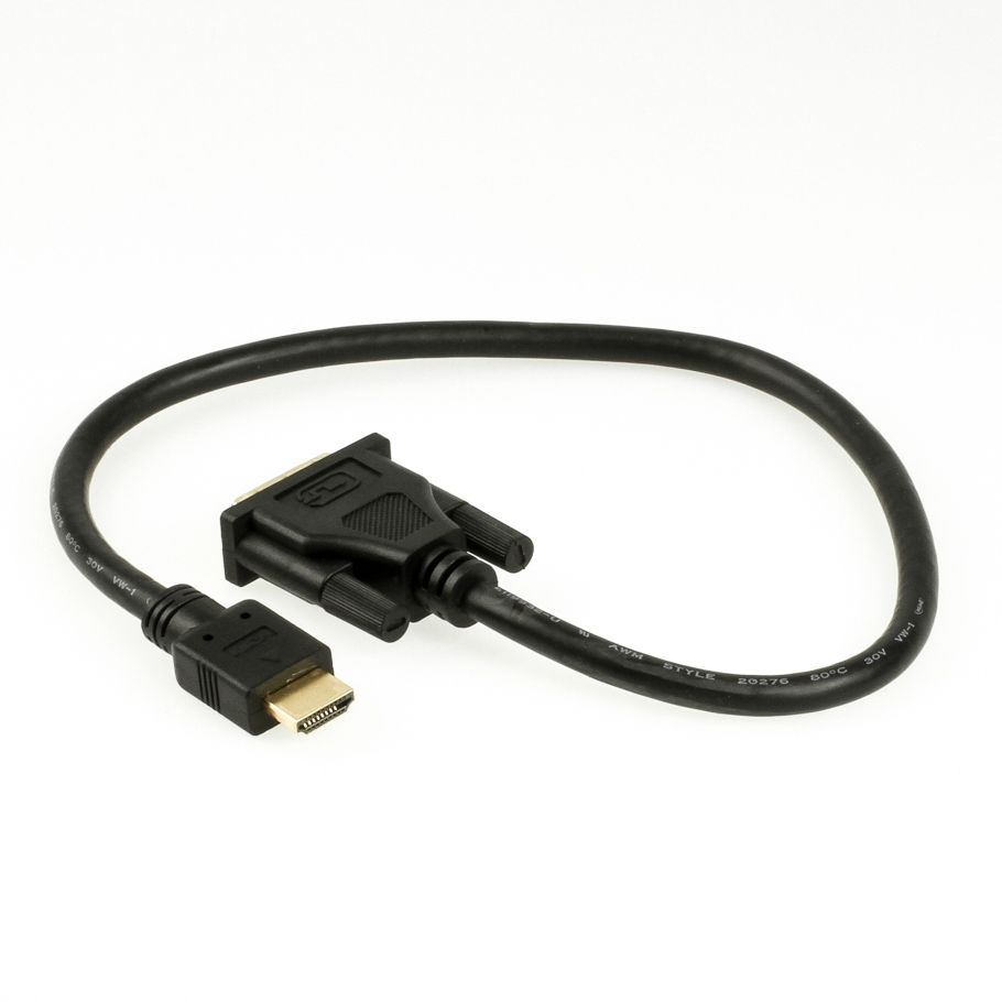Kurzes Adapterkabel HDMI auf DVI, DVI-Steckertyp 18+1, PREMIUM, 50cm