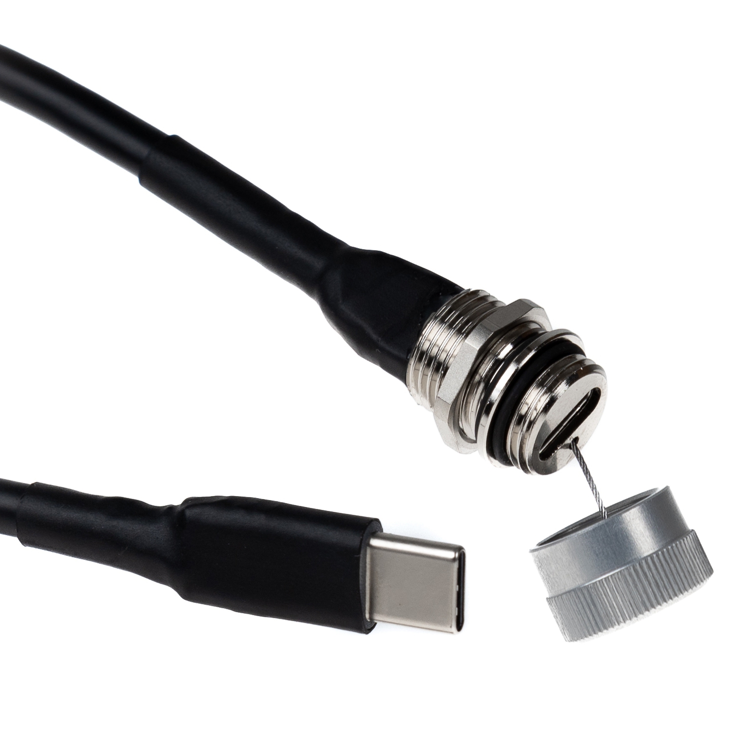 USB Type-C™ Panel Montagekabel 50cm, M12, Buchse-Stecker, IP67