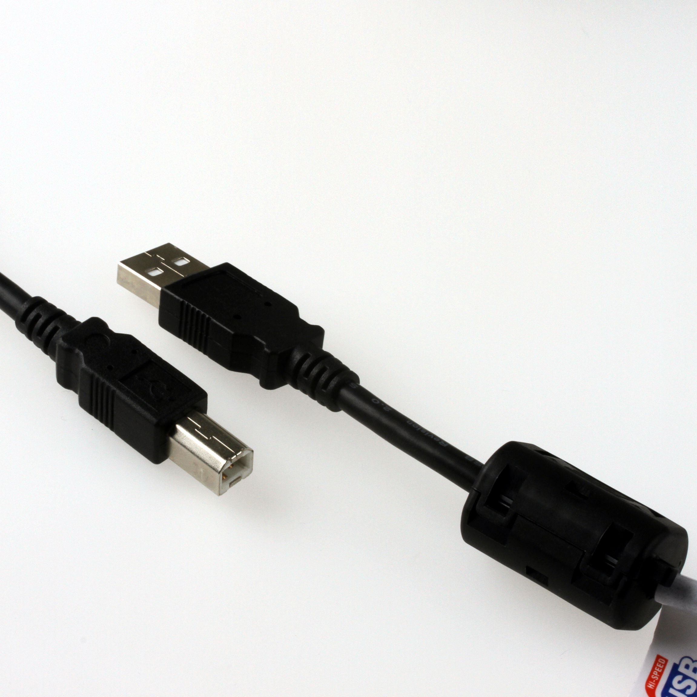 USB 2.0 Industriekabel mit verstärkten Poweradern, PREMIUM+ mit Ferritkern, 5m
