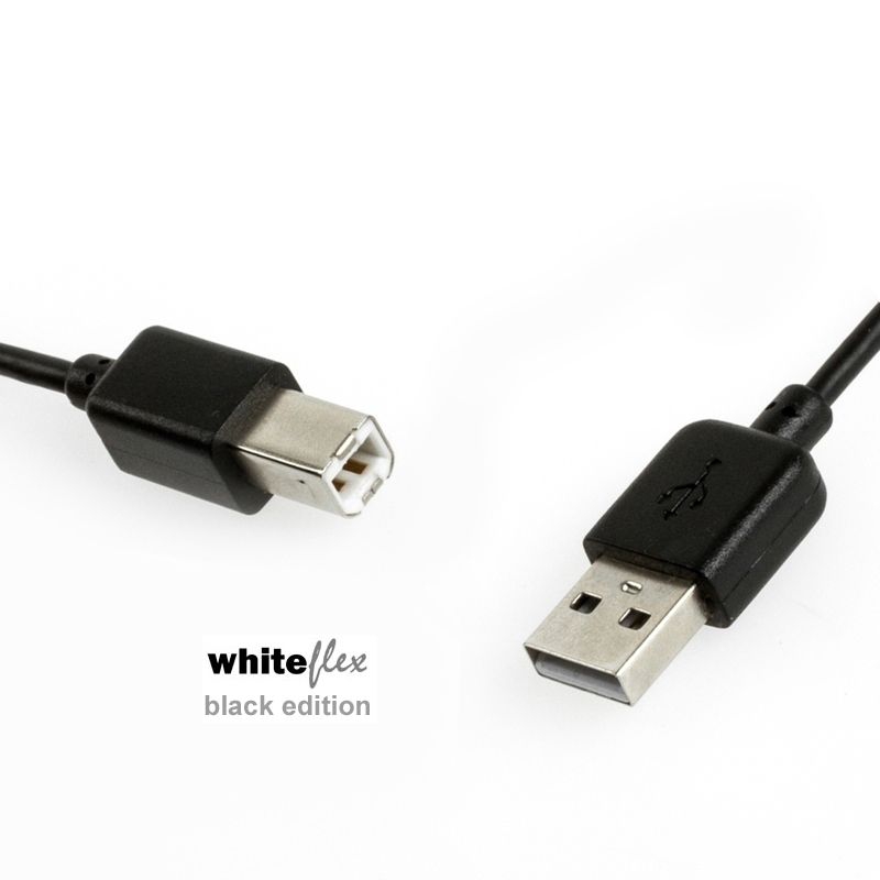 WHITEFLEX Black Edition USB 2.0 Kabel schwarz + flexibel 1m