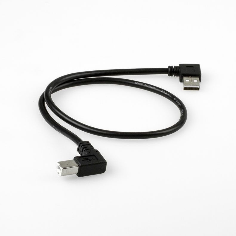 USB 2.0 Kabel AB, Stecker A LINKS gewinkelt, B LINKS gewinkelt, 50cm