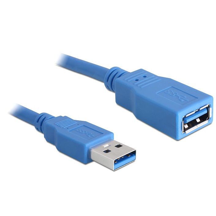USB 3.0 Verlängerung A-Stecker an A-Buchse 1m blau