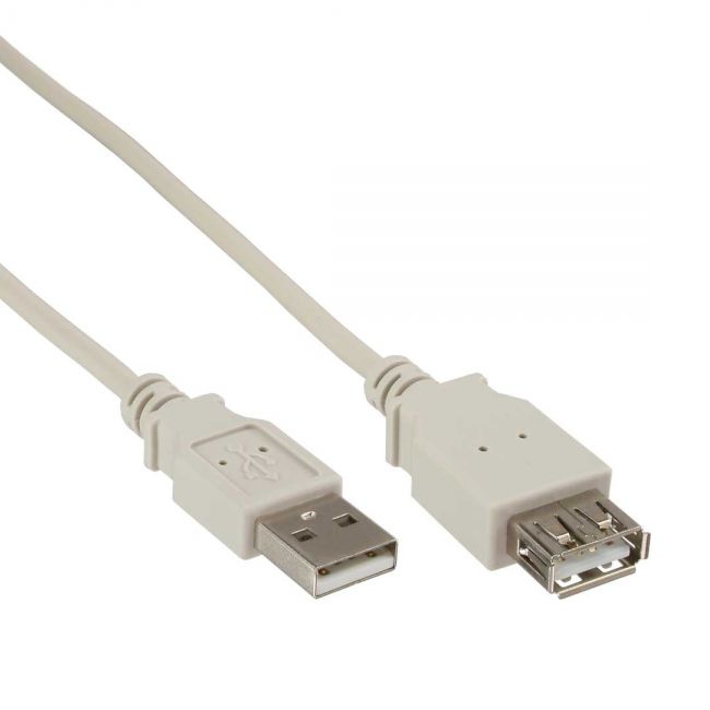 Kurze USB-Verlängerung Kabel Am Aw 3m grau-beige
