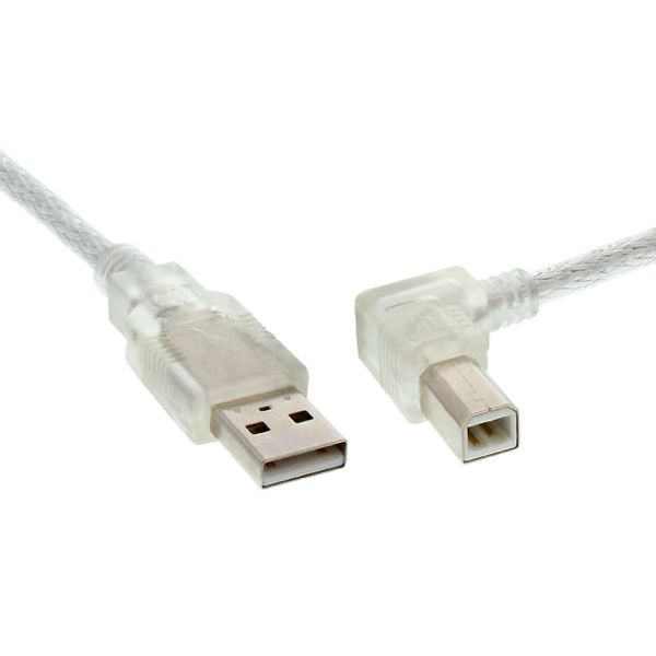 USB-Kabel Stecker A gerade auf B 90° gewinkelt LINKS 1m