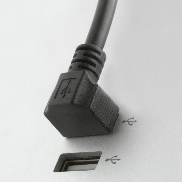 Kurzes USB-Kabel mit abgewinkeltem A-Stecker 90° NACH OBEN 50cm