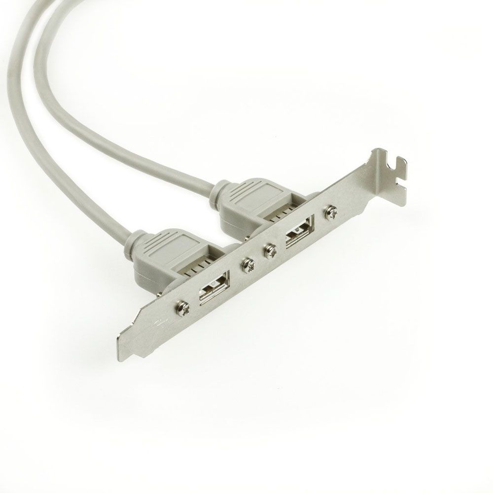 USB 2.0 Slotblech mit 2x USB A weiblich an 2x 5pol, Kabellänge 30cm