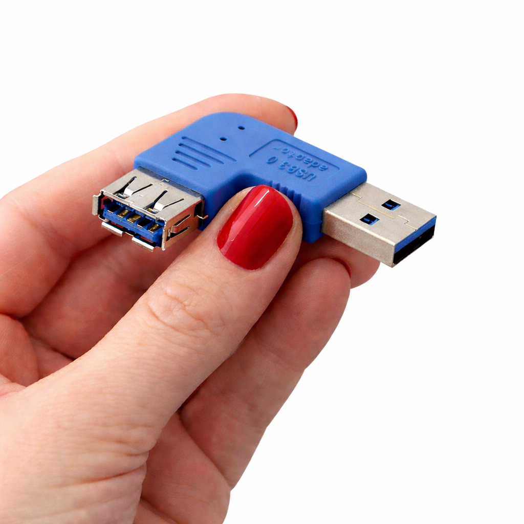 USB-Winkeladapter AA 90° seitlich gewinkelt für USB 3.0 + 2.0