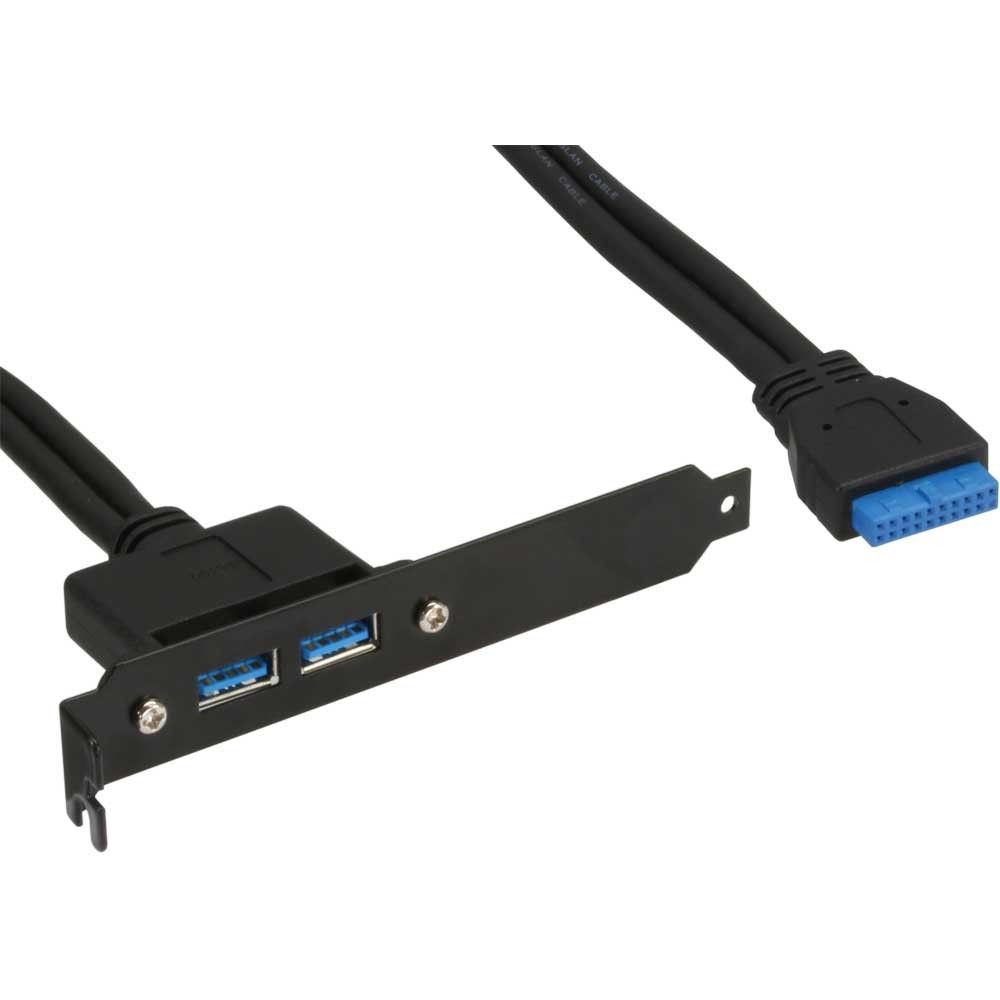Slotblech USB 3.0 2x USB-A-Buchse auf Mainboardanschluss 50cm