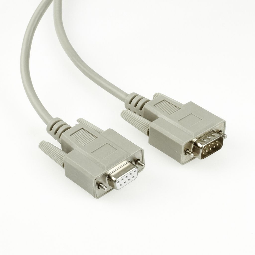 Serielles Kabel DSub-9-Stecker an DSub-9-Buchse, 3m, z.B. für RS232
