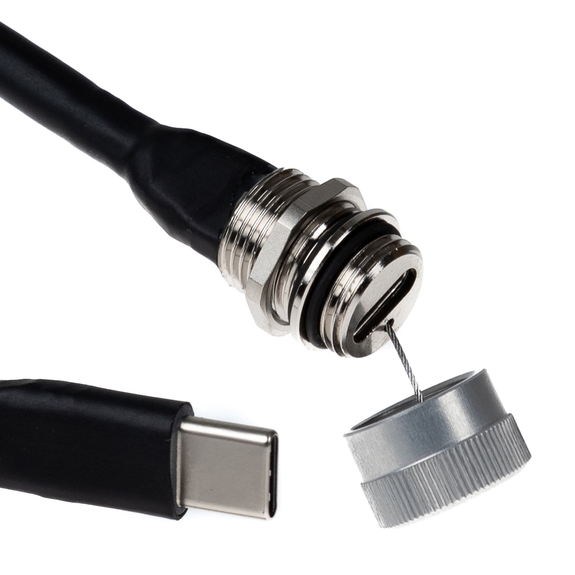 USB Type-C™ Panel Montagekabel 1m, M12, Buchse-Stecker, IP67