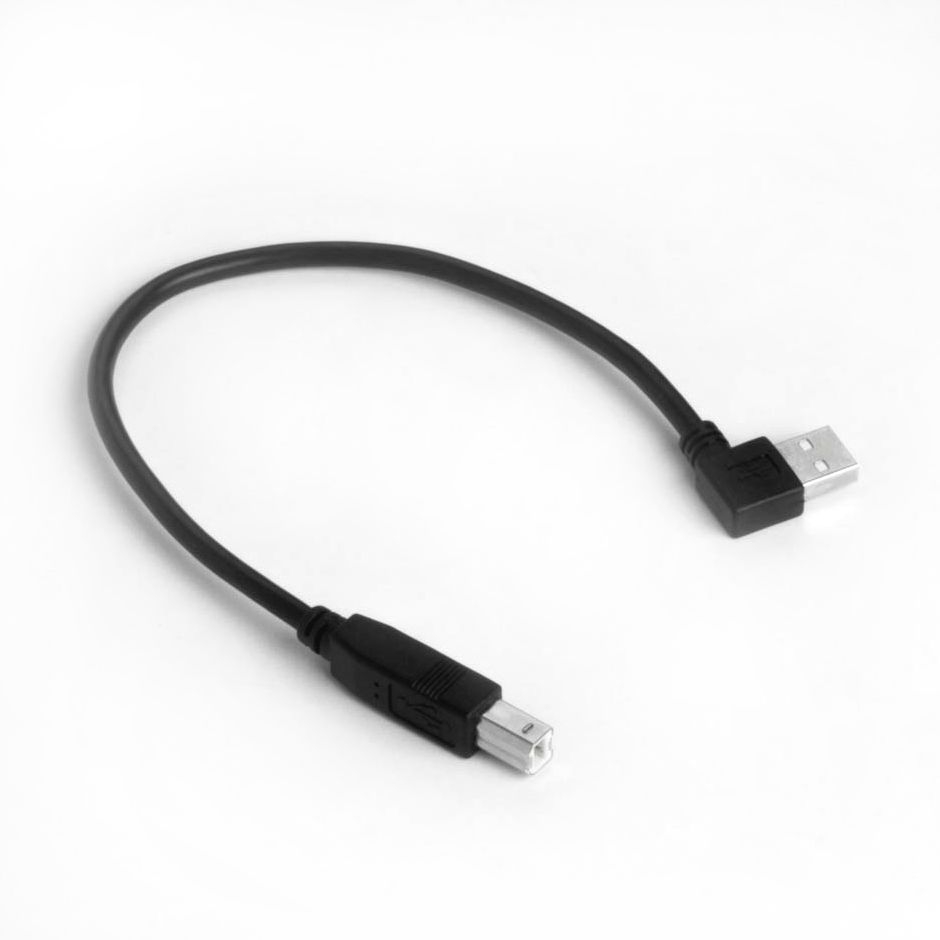 Kurzes USB 2.0 Kabel AB, Stecker A abgewinkelt RECHTS, 30cm
