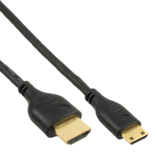 Mini-HDMI-Kabel: HDMI A auf MINI HDMI C, 50cm, SuperSlim Version