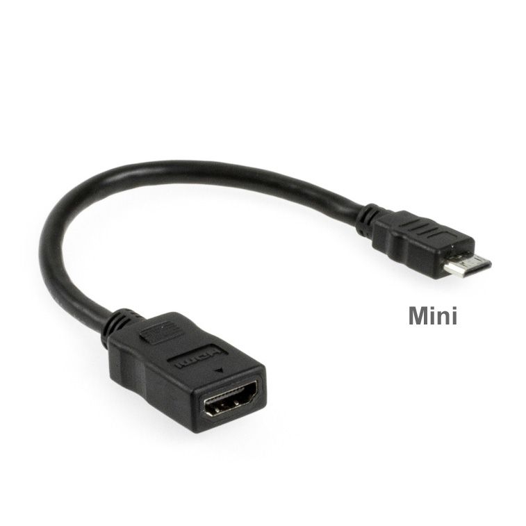 Adapter Mini HDMI C Stecker auf HDMI A Buchse 27cm