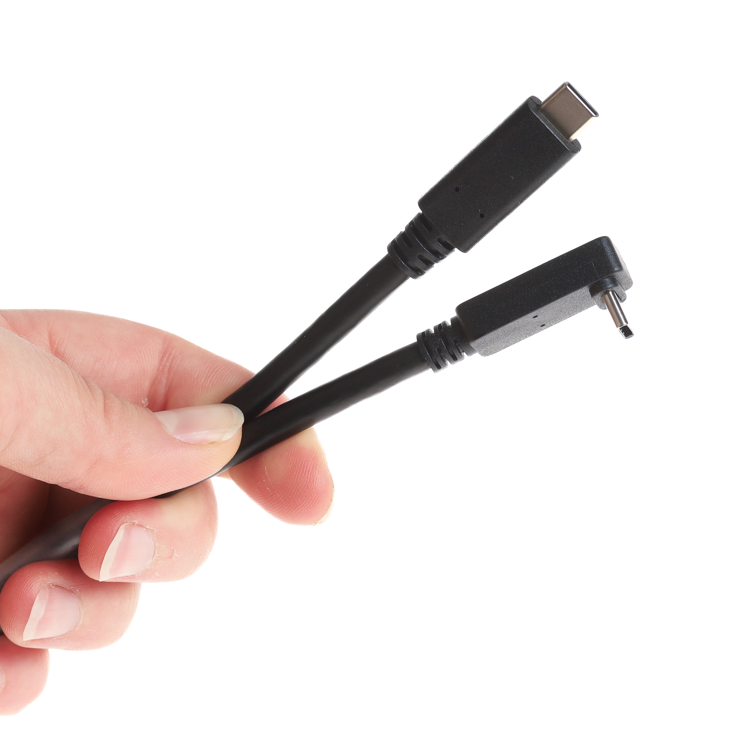 USB-Kabel mit 1x Type-C™ Stecker gerade auf 1x gewinkelt, Version OBEN/UNTEN, 2m