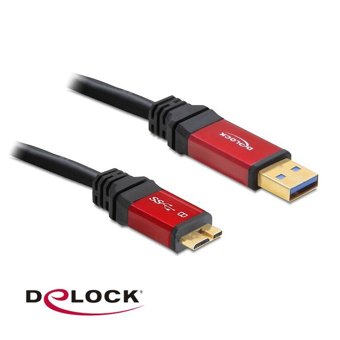 USB 3.0 Kabel A an MICRO B PREMIUM Qualität mit Metallsteckern 3m
