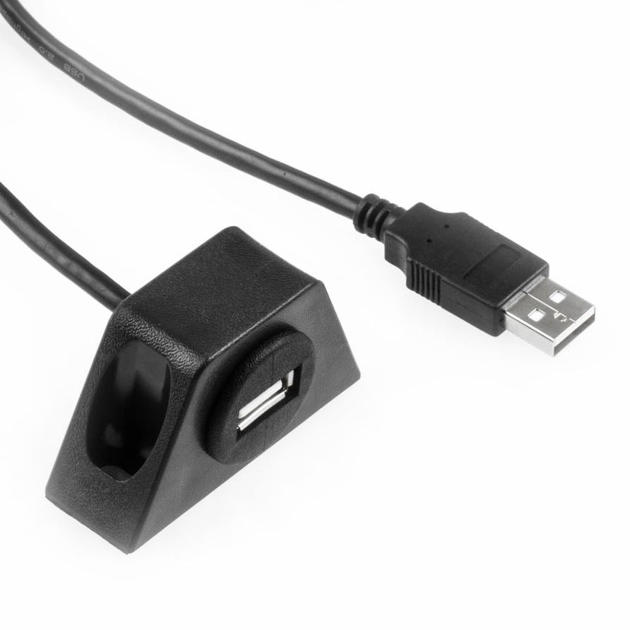 USB-Montagekabel für 2cm Rundloch, Länge 2m, mit Halterung USB-Montagekabel für 2cm Rundloch, Länge 2m, mit Halterung