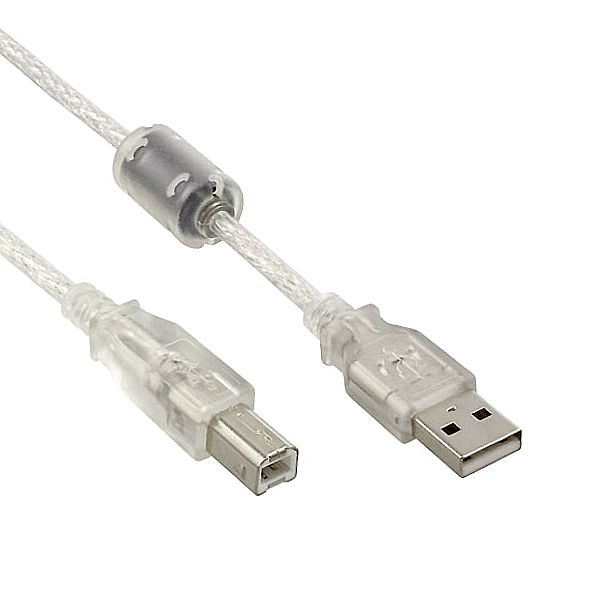 Kurzes USB 2.0 Kabel mit Ferritkern PREMIUM-Qualität 30cm