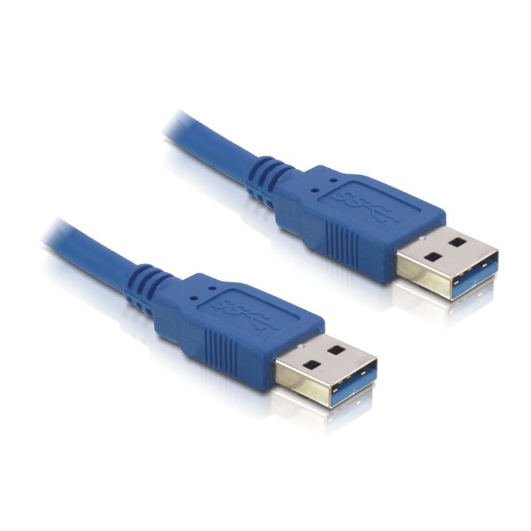 Spezielles USB 3.0 Kabel mit 2x A Stecker 3m BLAU