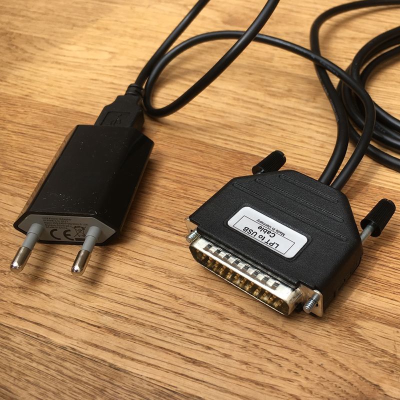 Parallel-USB Reverse Adapter: DSub-25 an USB-B Stecker, LPT2USB, EU Version
