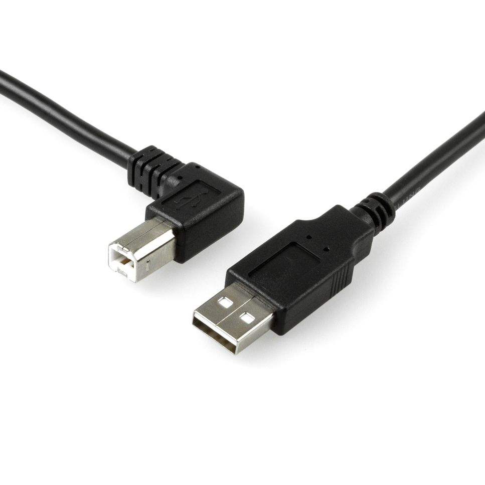 USB-Kabel B-Stecker abgewinkelt RECHTS 1m