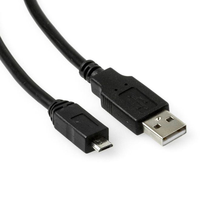 Micro B USB 2.0 Kabel PREMIUM-Qualität mit Kupferadern AWG28/24, 180cm