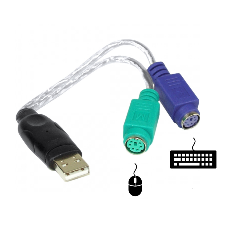 USB-PS2-Adapter für PS2-Tastatur + PS2-Maus
