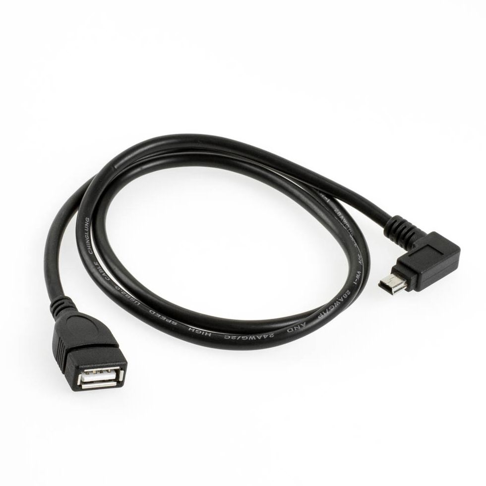 USB-Kabel Mini-B-Stecker WINKEL RECHTS an A-Buchse