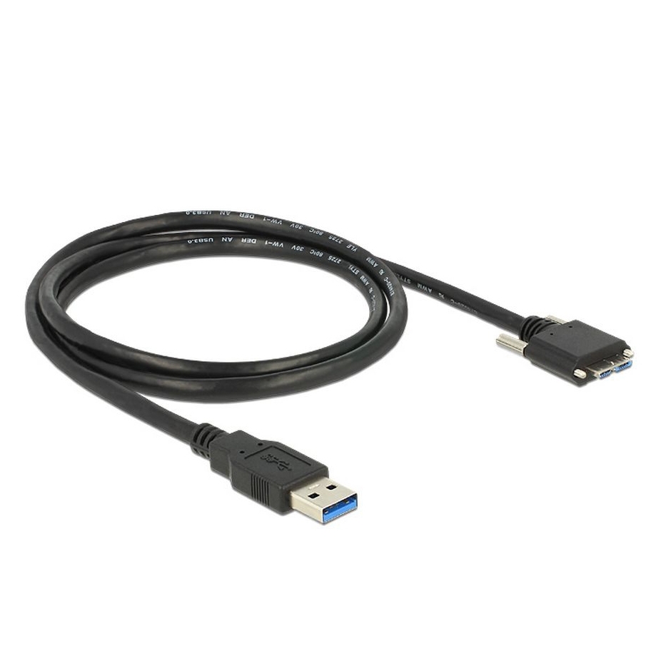 USB 3.0 Kabel A an MICRO B mit Schrauben 1m