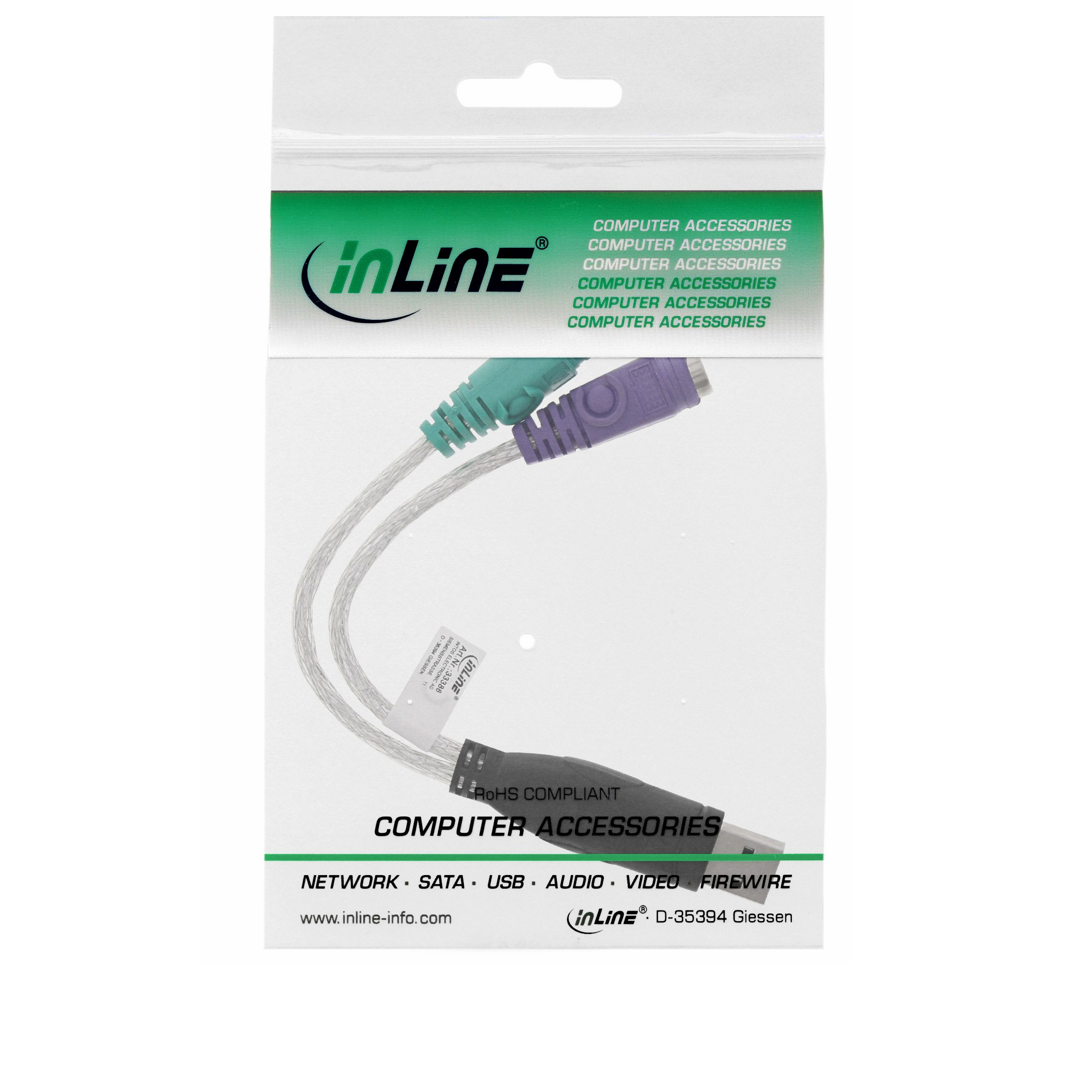 USB-PS2-Adapter für PS2-Tastatur + PS2-Maus