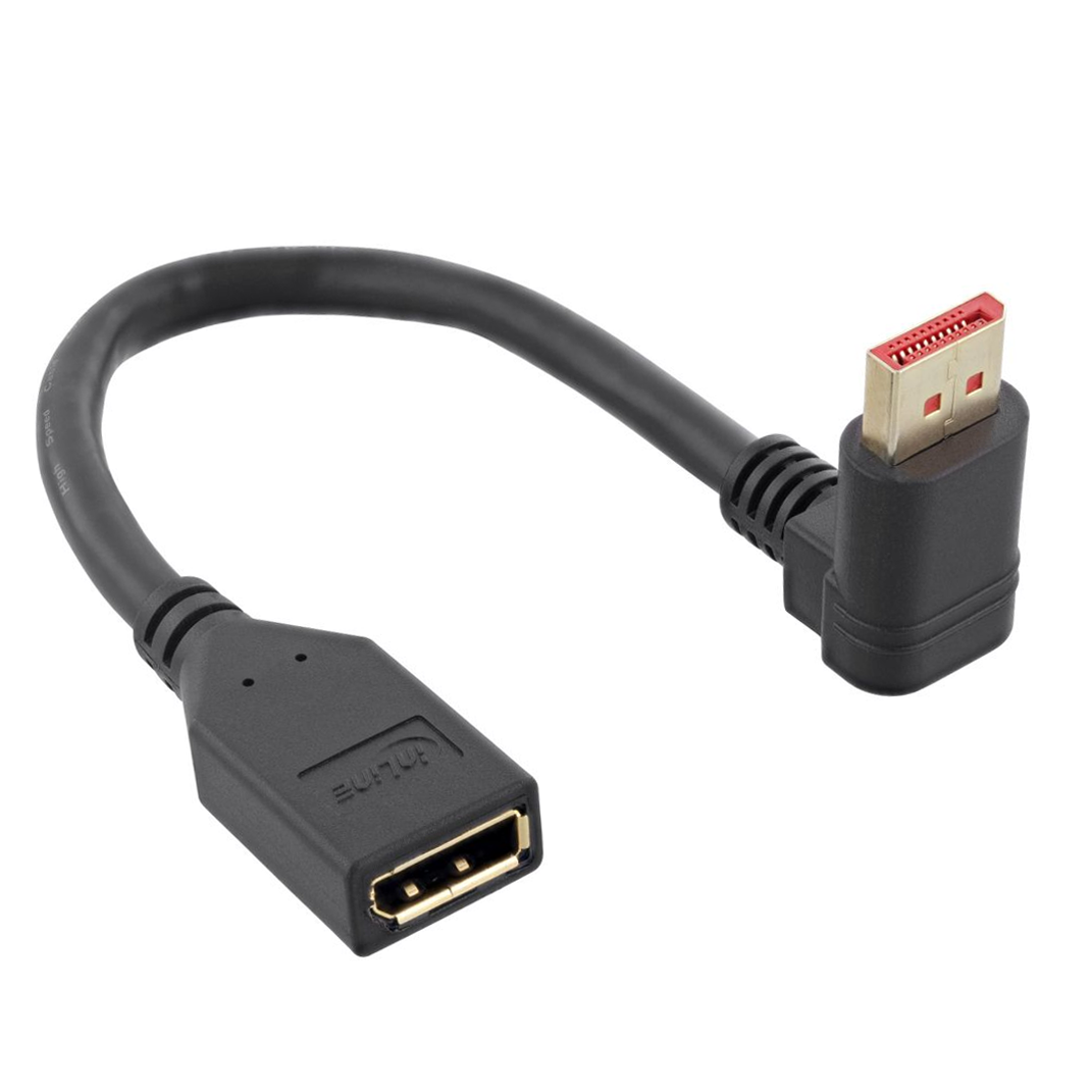 DisplayPort™ Verlängerung, 90° NACH OBEN abgewinkelter Stecker, 8K4K, 15cm DisplayPort™ Verlängerung, 90° NACH OBEN abgewinkelter Stecker, 8K4K, 15cm