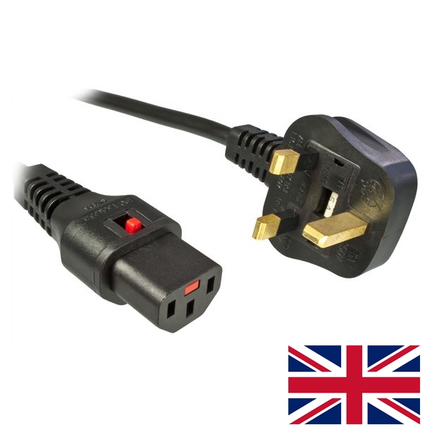 Stromkabel für Großbritannien mit Verriegelung